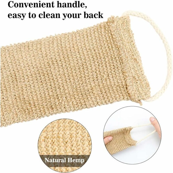 Meng lång badhandduk i hampa fiber, lång remsa 72*11 cm