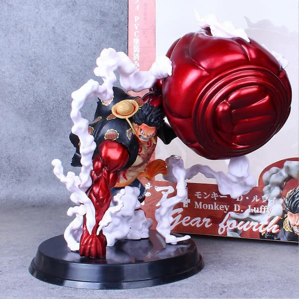 Model Legetøj One Piece Anime Figur Luffy Gear Fourth Battle Fighting PVC Simulation Miniature Samleobjekt til Skrivebord