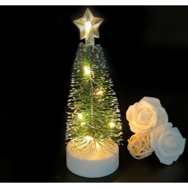 Juldekorationsprydnader, Mini LED-upplyst Julgran (Stor Storlek (Tredelat Set) 5,8cm*21cm)