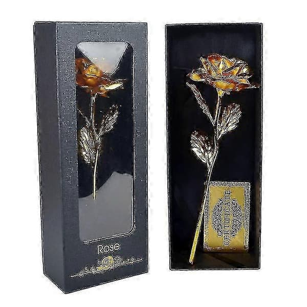 2 st guldpläterade evighetsrosor i presentask