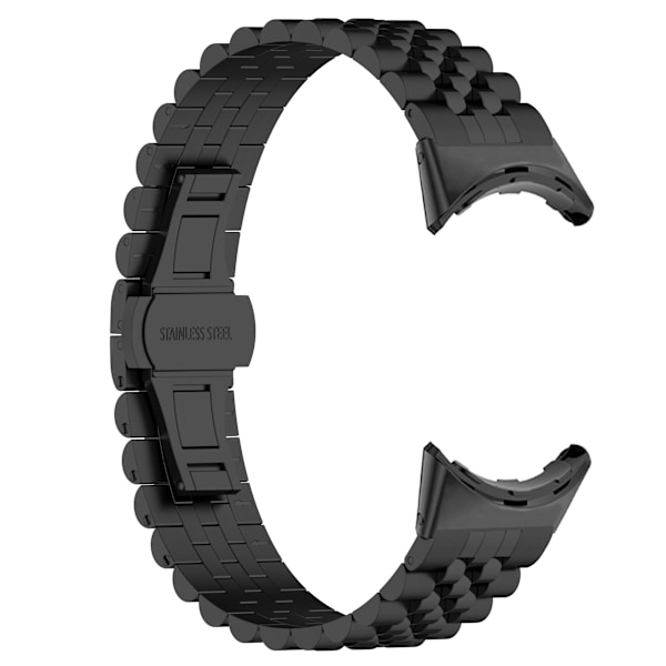 Google Pixel Watch3 45 mm rem i rustfrit stål Svart Sort