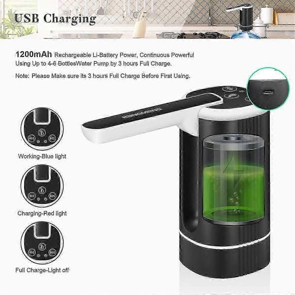 Bärbar 5 Gallon Vattendispenser Elektrisk Pump för Dricksvattenflaskor