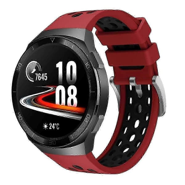 Silikone Urrem Til Huawei Watch GT 2e Rød Sort Red Balck