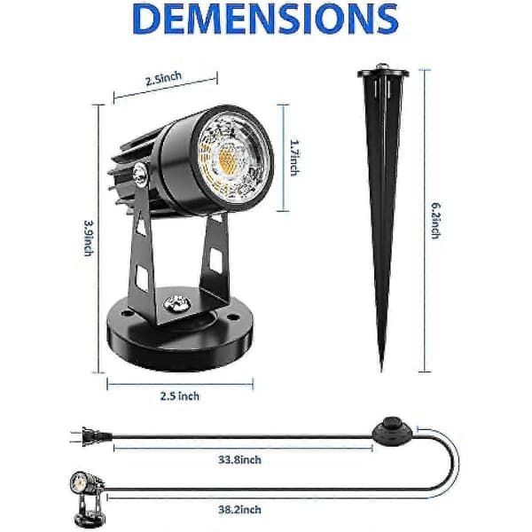 5W LED Uplight til indendørs planter med justerbar farvetemperatur