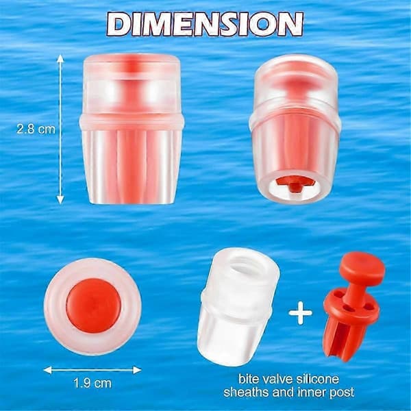 4-pack bitventilbyte för vattenblåsa, packar hydrauliska reservoarer, hydreringspaket bitventil transparent röd Transparent Red