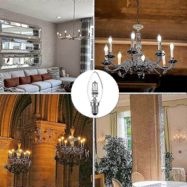 42W E14 Halogenpære Dæmpbar C35 Transparent Kertepære 220-240V (10 stk)