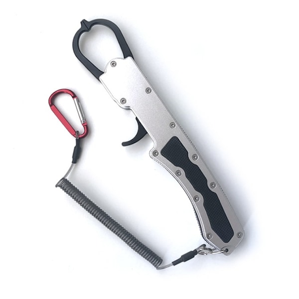 Fiskkontroll av pistoltyp, fiskklämma, betestång, multifunktionell fiskkontroll av aluminiumlegering, fisklyftare (silver (färglåda) (ingen logotyp))