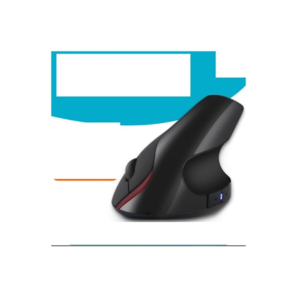 1 kpl Ergonominen pystyasentoinen optinen hiiri Windows- ja Mac OS -käyttöjärjestelmille, langallinen, 1,46 metrin USB-kaapeli, 1600 DPI, 5 painiketta - Musta