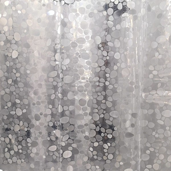 Duschdraperi med småstensmönster Transparent Transparent 2 x 1.8 m