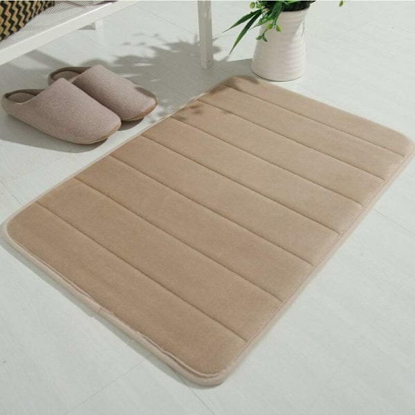 Kylpyhuoneen matto, liukumaton memory foam -kylpymatto kylpyhuoneeseen, mikrokuitu (Camel, 50x80cm)