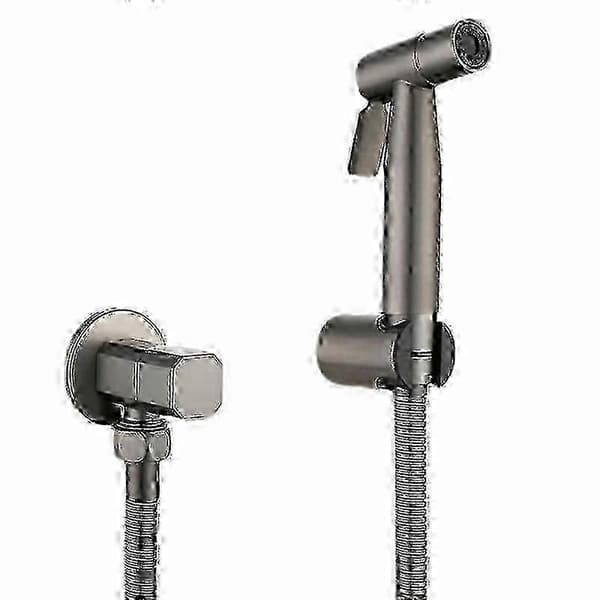 Borstad grå mässing Gunmetal grå bidéspruta Douche toalettkit med kopparventilset - GD12 Set B Set B
