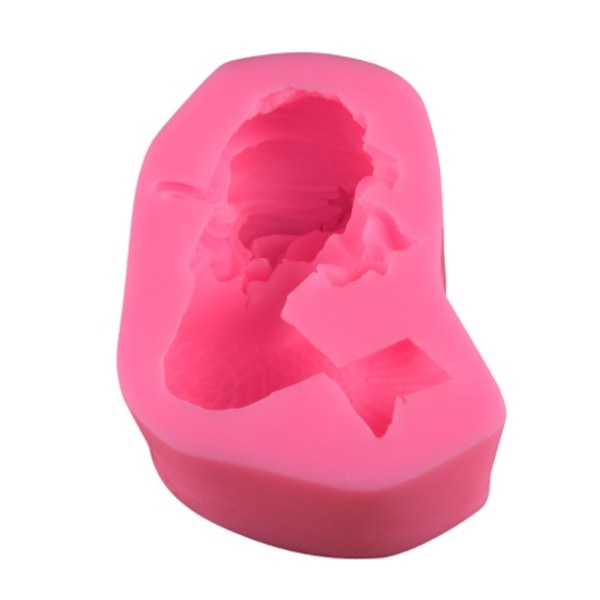 Havfrue Fondant Silikoneform Simulation Havfrue DIY Kagedekorationsform Aromaterapi Ornament Gipsform (To),