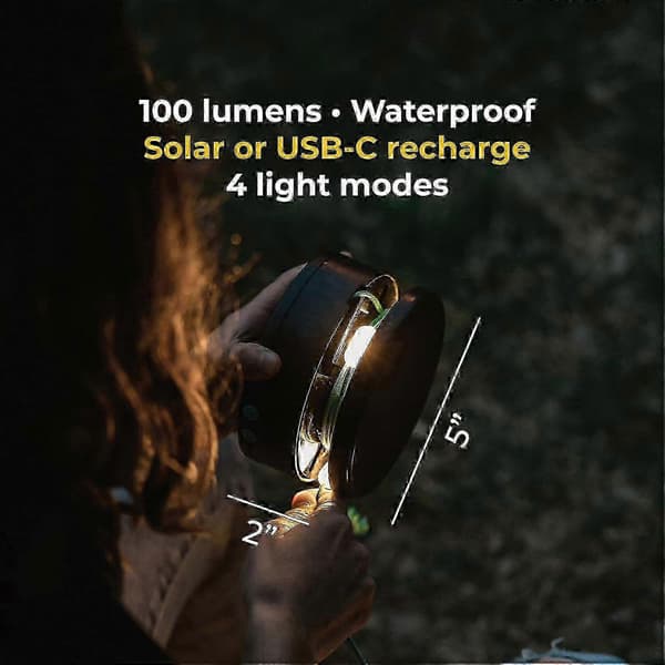 MPOWERD Luci Sun String Lights + Telefonoplader: Solar/USB, 5,5 m, 100 Lumen