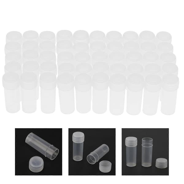 50 st 5 ml plastprovflaskor liten förvaringsbehållare