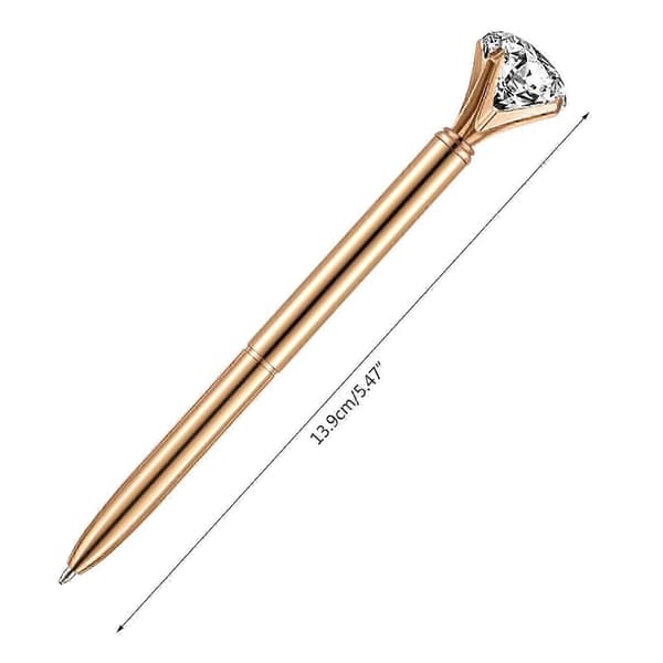 Luksus kuglepen med stor krystal - Metal diamantpen til professionelle og studerende 7 dots
