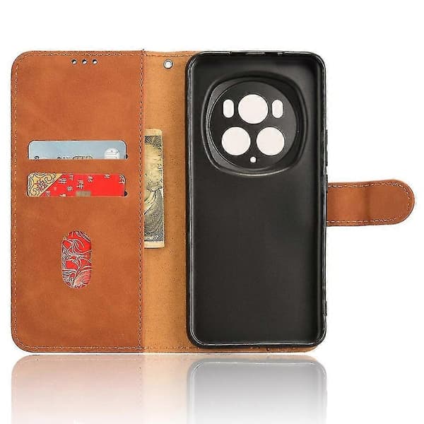För Honor Magic6 Pro 5G Skin-touch Läderfodral Plånboksfodral Flip Telefonfodral - Ros Stil E Honor Magic6 Pro 5G Brown Style E Honor Magic6 Pro 5G
