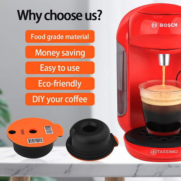 Kaffefilter påfyllningsbara kaffekapslar 200 ml