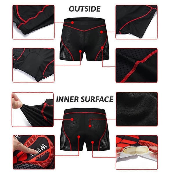 Cykkelshorts til mænd med sæde polstring Åndbare hurtigtørrende stødabsorberende shorts L M