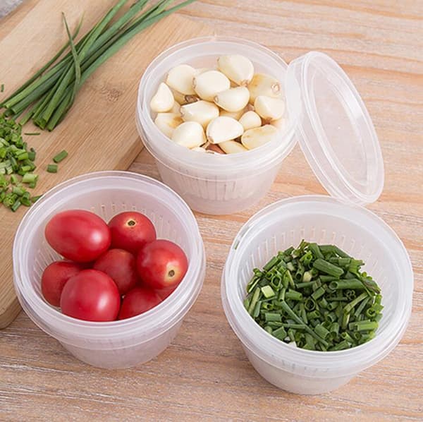 Förvaringslåda för ingefära, vitlök och hackad grön lök (3-pack)