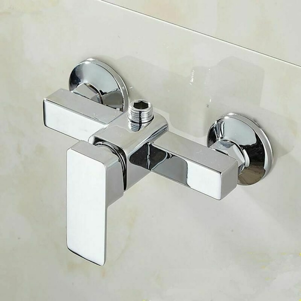Badrum och WC Modern krom väggmonterad duschblandare med duschmunstycke för kallt och varmt vatten