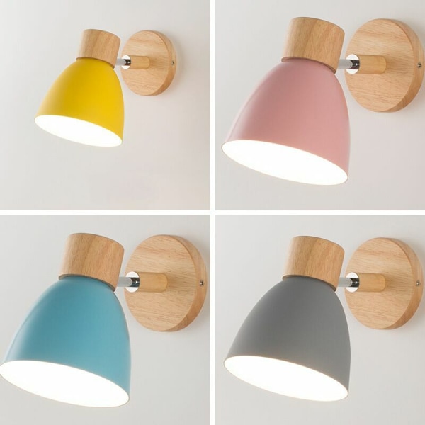 Nordisk Metall Järn Macaron Sovrum Sänglampa Vägglampa Modern Enkel-Gul