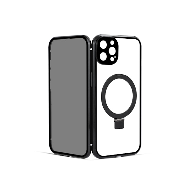 Privacy Magnetisk Cover med stativ til iPhone 15 Svart Sort