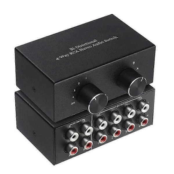2x4 4x2 RCA Stereo Audio Switch Box Bi-direktionel Lydkanal