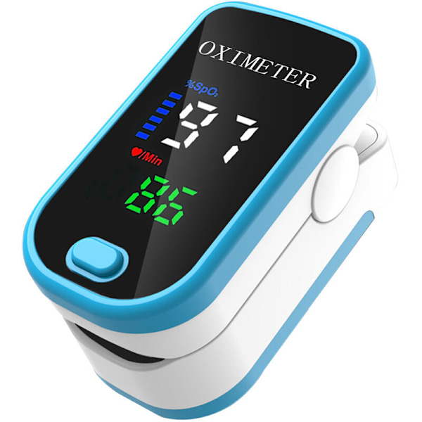 Finger Clip Blodsyremätare Pulsoximeter (Blå Skalfärgsskärm (Hög Precision))