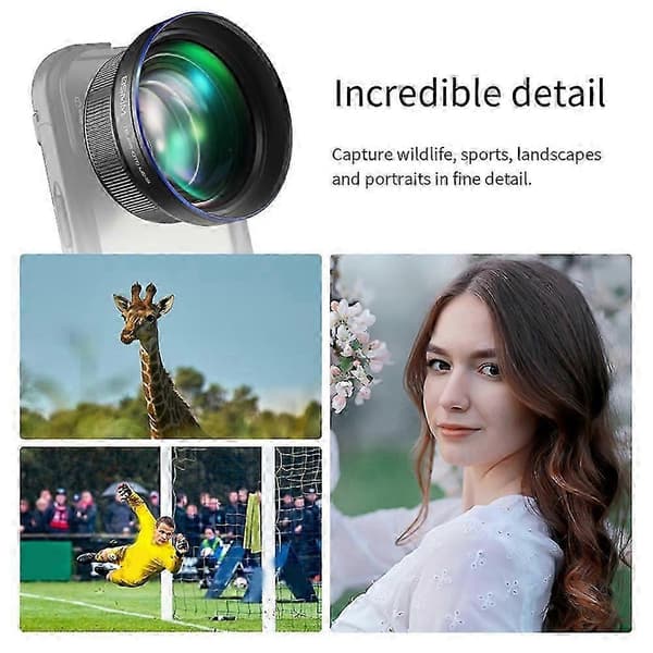 HD 85MM Teleobjektiv til telefoner 2.5X forstørrelse 17mm gevind universalobjektiv