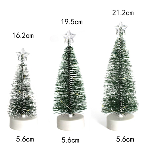 Juldekorationsprydnader, Mini LED-upplyst Julgran (Stor Storlek (Tredelat Set) 5,8cm*21cm)
