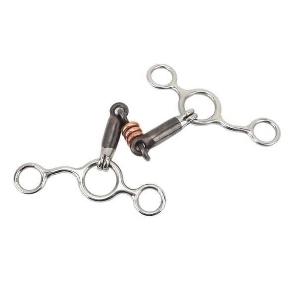 Hest Gag Ring Snaffle Rustfrit Stål Messing 145mm Mundstykke Hestetræningsudstyr