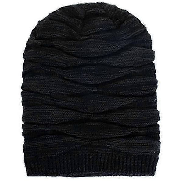 Varm Strikket Oversized Slouch Hue Unisex Vinter Wrap Kasket Lang Stil