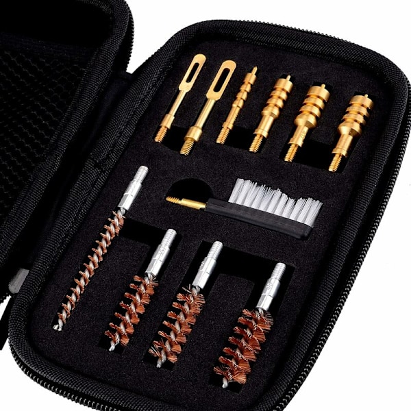 Universelt Våbenrensningssæt .22 .35 7 .38 .9mm .45 Kaliber Riffel Våben Bronze Borebørste og Messing Jag Adapter