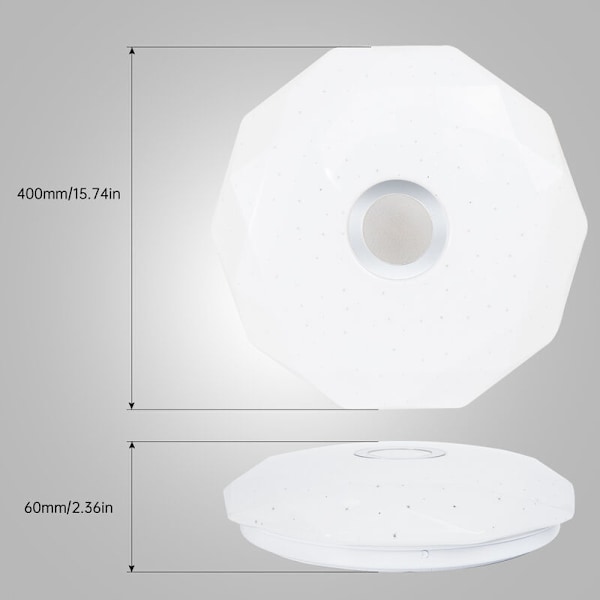 LED musik loftslampe rund soveværelseslampe 30cm33cm LED farverige lamper