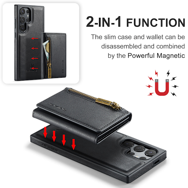 Samsung S24 FE etui med RFID-beskyttelse / Magnetisk pung etui med kortholder