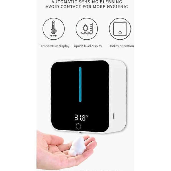 Vægmonteret sæbedispenser, 400 ml automatisk sæbedispenser, sæbedispenser med LCD-skærm