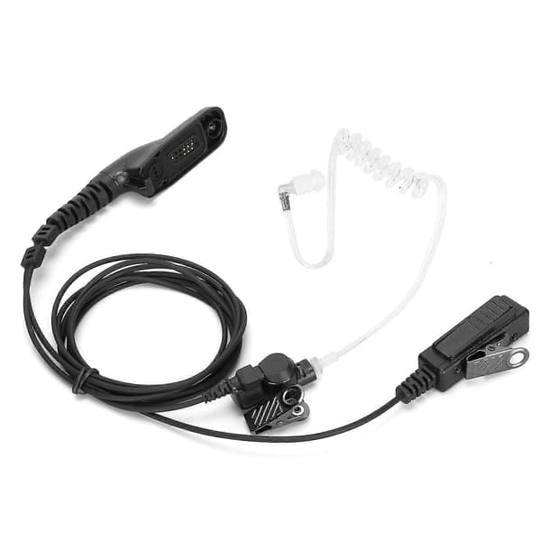 Luftstyringsøretelefon Rektangulær klips Gennemsigtig lydrør Headset Kompatibel med APX2000 APX7000 APX6000-YM