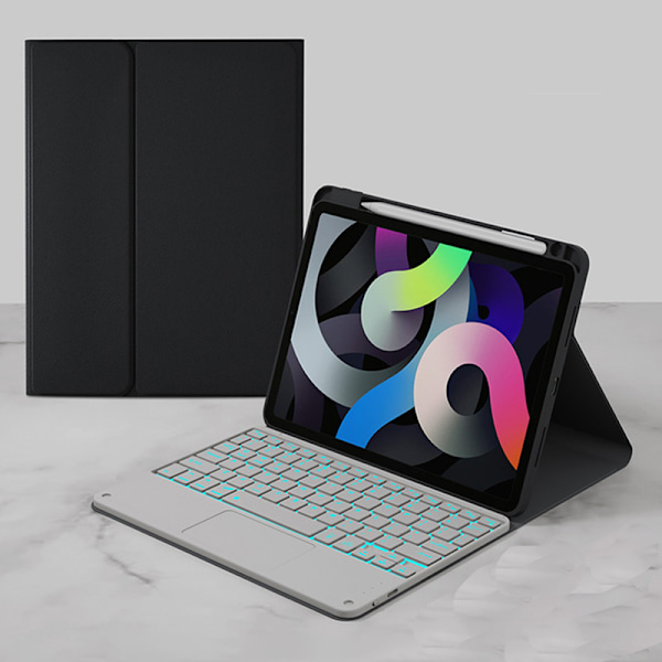 iPad-fodral med bakgrundsbelyst tangentbord iPad Pro 12,9 tum Svart vit Sort hvid