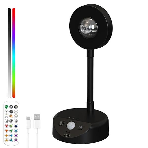 Smart Væglampe T115 Sort Skal - RGBCW - 1PCS - B8