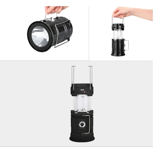 LED Campinglampa Utomhus Portabel USB Uppladdningsbar Nödlampa (Ljusblå)