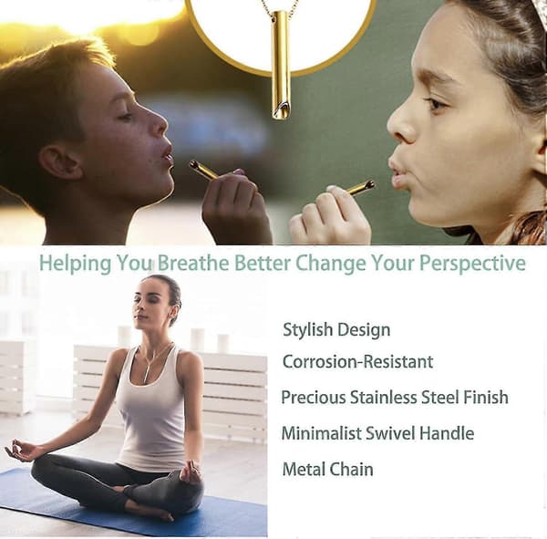 Mindful Breathing Halskæde til Angstdæmpning, Meditationssmykker i Rustfrit Stål til Stresslindring-dwdz