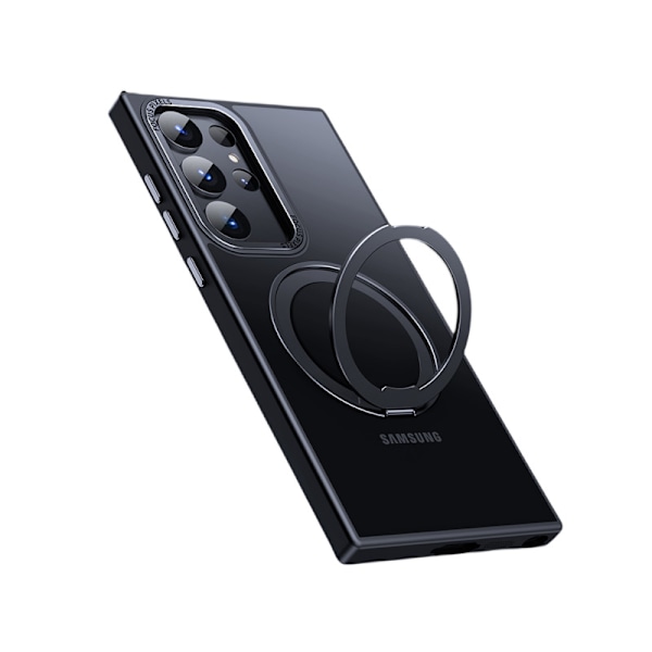 Suojaava Samsung-kotelo magneettijalustalla Samsung Galaxy S24 Plus Svart Sort