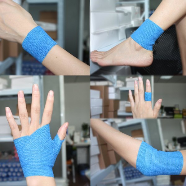 6 st Självhäftande bandage Kohesivt bandage Självhäftande bandagerulle Flexibelt fleecebandage Kohesiv sporttejp Alleray-testad lila, 5 cm