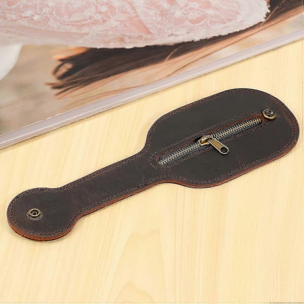 Tjock läder EDC-organisatör, myntficka i racketdesign för småsaker, en storlek one size