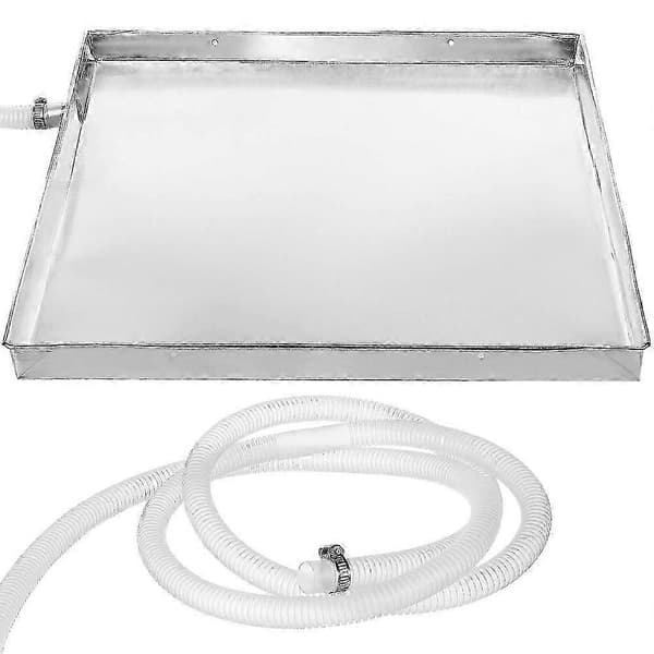 Silver Ac Droppbricka Med Dräneringsslang För Utomhusinstallation, 40x40x3 Cm Läcksäker Bricka