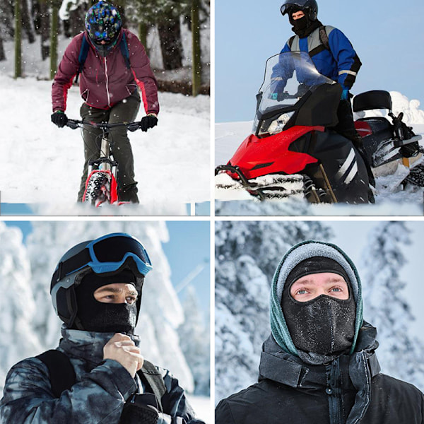 Varm vinter ansigtsmaske - sort | Åndbar & vindtæt