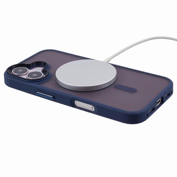 Fodral kompatibelt med MagSafe för ett visst märke TPU+PC gummerad finish telefonfodral - Blå