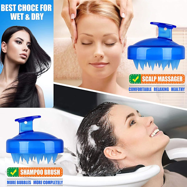 Silikoninen päänahan shampookampa (läpinäkyvä sininen)