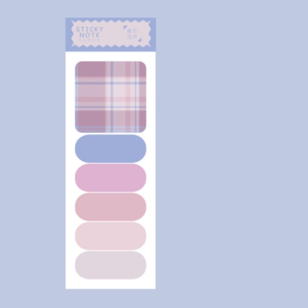 Friske ternede sticky notes 6 stilarter 120 ark (Twilight Coast)