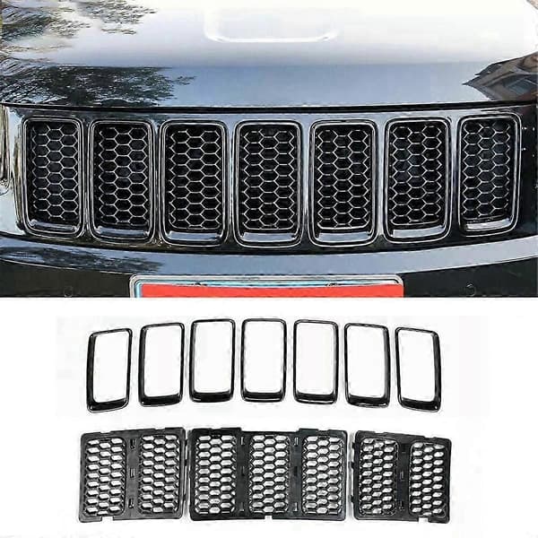 10x Frontgrillindsats Ringnetbeklædningssæt til Jeep Grand Cherokee 2014-2016